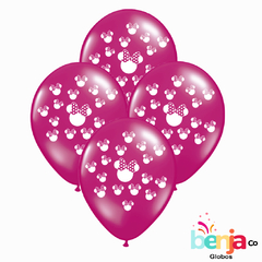 GLOBOS ESTAMPADOS CABEZA MINNIE FUCSIA