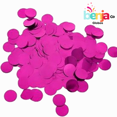 BOLSA CONFETTI REDONDOS FUCSIA 20GRS