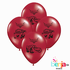 GLOBOS ESTAMPADOS CARS ROJO