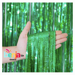 CORTINA METALIZADA GLITTER VERDE