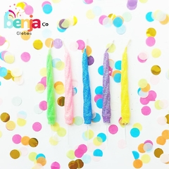 VELAS TORNEADAS COLORES PASTELES X6