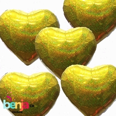 GLOBO CORAZON GLITTER DORADO 18" (45CM)