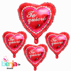 GLOBO TE QUIERO CORAZON ROJO CON CORAZONCITOS 18" (45CM)