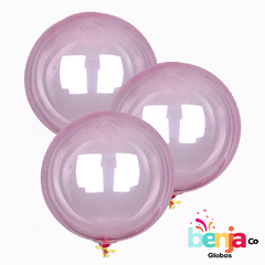 GLOBO BURBUJA PVC rosa 12"