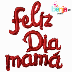 GLOBO FRASE FELIZ DIA MAMA ROJO