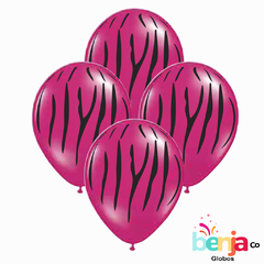 GLOBOS ESTAMPADOS CEBRA FUCSIA