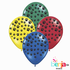 GLOBOS ESTAMPADOS HUELLITAS COLORES