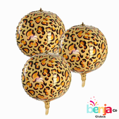 GLOBO ESFERA LEOPARDO 4D - ANIMAL PRINT 22"