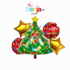 SET DE GLOBOS ARBOL DE NAVIDAD X5