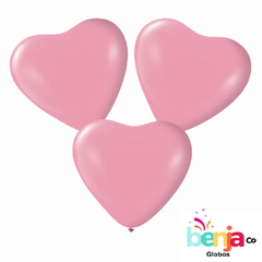 GLOBO CORAZON ROSA 12" - GLOBOX X25