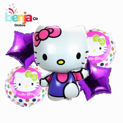 SET DE GLOBOS KITTY X5 PIEZAS