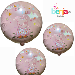 GLOBO PEPPA LODO ROSA 45CM