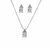 Cj 0004-1 : Conjunto semijóia, ródio branco com pedras cristais. Tamanho colar: 45cm. - comprar online