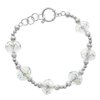 Pulsera acero blanco con cristal transparente con cierre marinero D&K / 1000PI-4