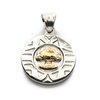 Dije Medalla Arbol De La Vida Con Dorado Facetado de Acero Quirúrgico 316L, Alt: 3,5 cm Incl, Argolla, / 500AV-21