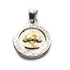 Dije Medalla Arbol De La Vida Dorado Con Guarda de Acero Quirúrgico 316L, Alt: 3,5 cm Incl, Argolla, / 500AV-42