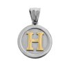Dije Acero Quirurgico Medalla Inicial H en Dorado de 32mm - 500IN-67