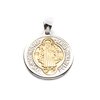 Dije Medalla D&K San Benito con Dorado de 3,8 Cm de Acero Quirúrgico 316L, Alt: 3,8 cm incl, Argolla, / 500RE-31