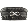 Pack pulsera negra dije infinito con cuero eco y alloy / 600PACK-7