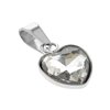 Dije acero quirurgico corazon con piedra facetada transparente 2 cm D&K / 500CZ-54