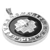 Dije acero quirurgico medalla inflada San Benito con esmaltado negro 5,5 cm D&K / 500SB-12