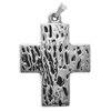 Dije de acero quirurgico cruz inflada facetada con esmaltado negro de 6,9 cm D&K / 500RE-308