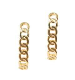 Brinco Design Corrente Groumet Banhado A Ouro 18 K