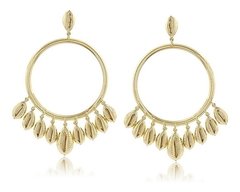 Maxi Argola Com Búzios Banhada A Ouro 18 K