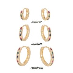 Argolinha P Zircônias Multicolor Banhada a Ouro 18k - comprar online