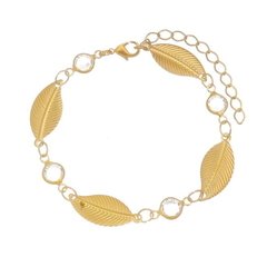 Pulseira Acrílico Cristal Folha- Banho 18k