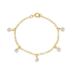 Pulseira Infantil Elo Zircônias - Banho 18k