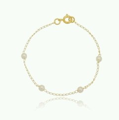 Pulseira Infantil Pérola - Banho 18k