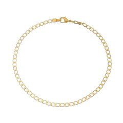 Pulseira Masculina Grumet Curta Diamantada - Banho Ouro 18k