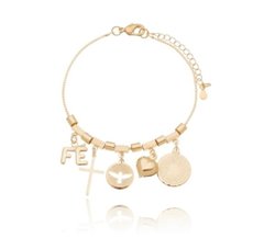 Pulseira Religiosa- Semijoia Banhada Ouro 18k