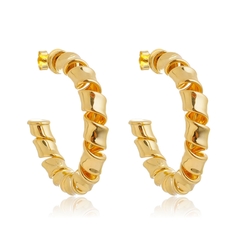 Argola Espiral Thassia Banho Ouro 18 k