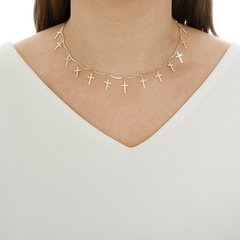 Colar Chocker Cruz Banhado a Ouro 18k - Daphne Semijoias