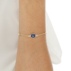 Pulseira Olho Grego e bolinhas Banhada a Ouro 18k - comprar online