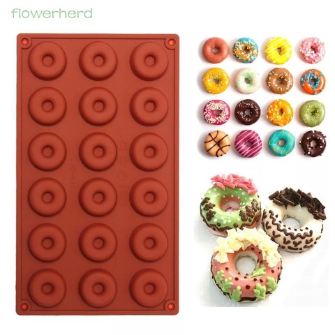 Molde Silicona Mini Donas Donuts X18 Repostería