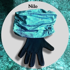 Combo cuello multiuso y guantes. Diseño Nilo.