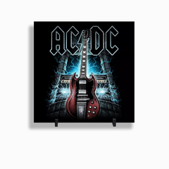 Quadro Azulejo Personalizado de Cerâmica 10x10 cm e Suporte AC DC Banda de Rock MOD 08