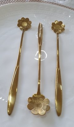 Cucharas Altas Gold Flower