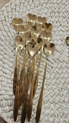 Cucharas Altas Gold Heart