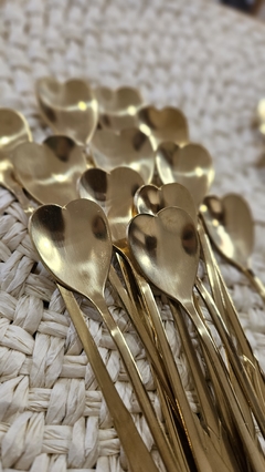 Cucharas Altas Gold Heart - comprar online