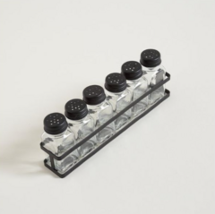 SET X 6 ESPECIEROS EN RACK DE METAL NEGRO - comprar online