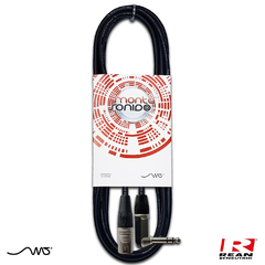 Cable XLR Macho a Plug Stereo TRS Angular Rean Mscables - comprar online