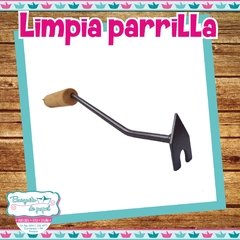 Limpia parrilla de metal y madera