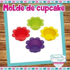 Molde cupcake silicona flor x6