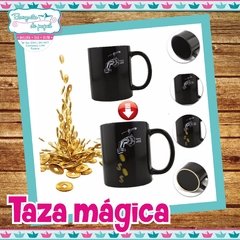 Taza mágica dinero goteando