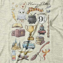 Camiseta Harry Potter Símbolos Estampa Licenciada Produto Oficial 100 % Algodão 30.1 - comprar online