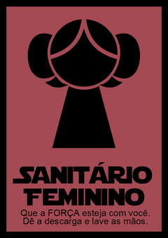 Placa sanitario feminino star wars